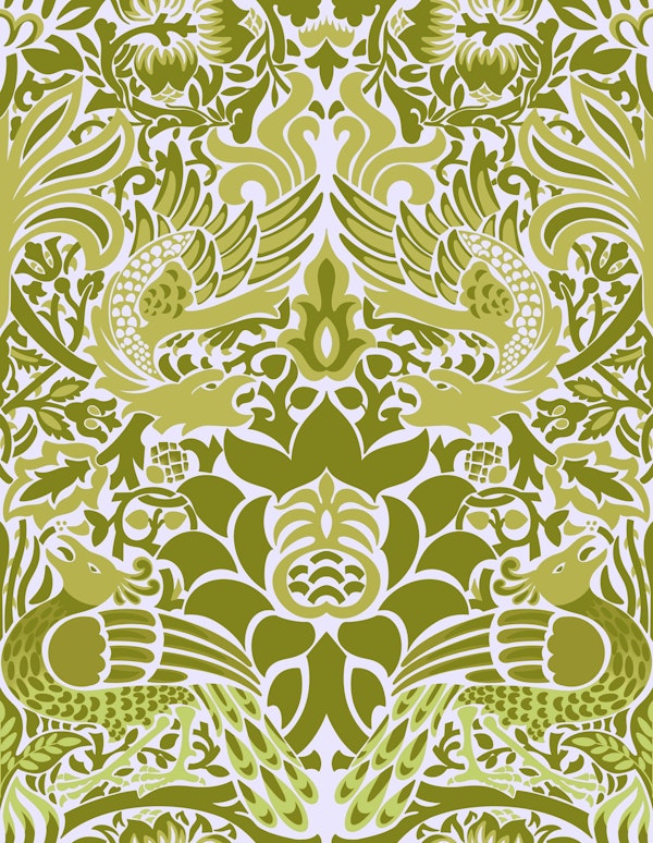 Victorian Peacock and Dragon pattern 9