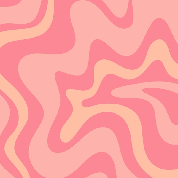 Retro Liquid Swirl Abstract Pink & Blush