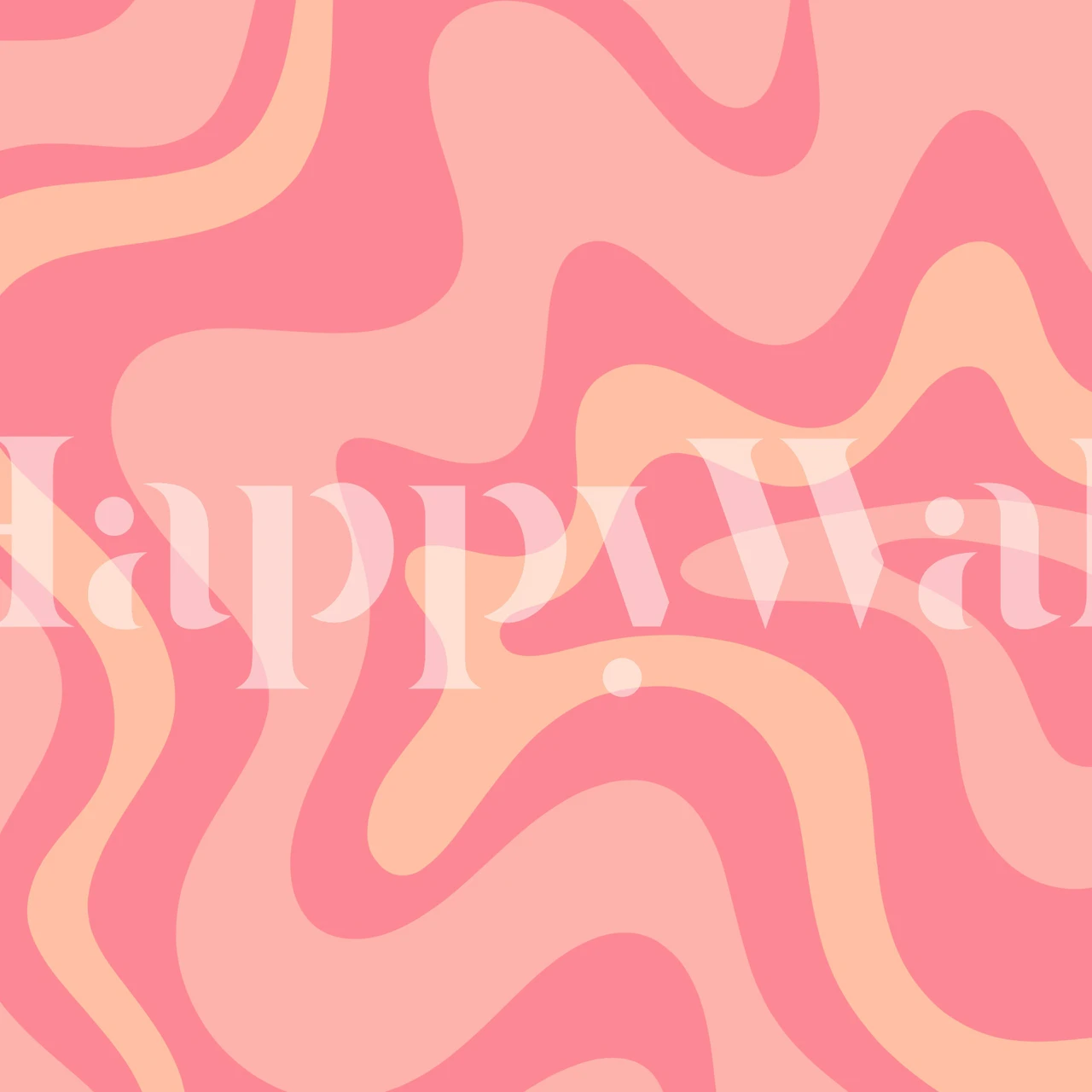 Retro liquid swirl wallpaper in a room