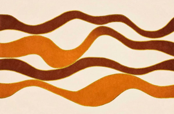 Warm Watercolor Waves Abstract Art