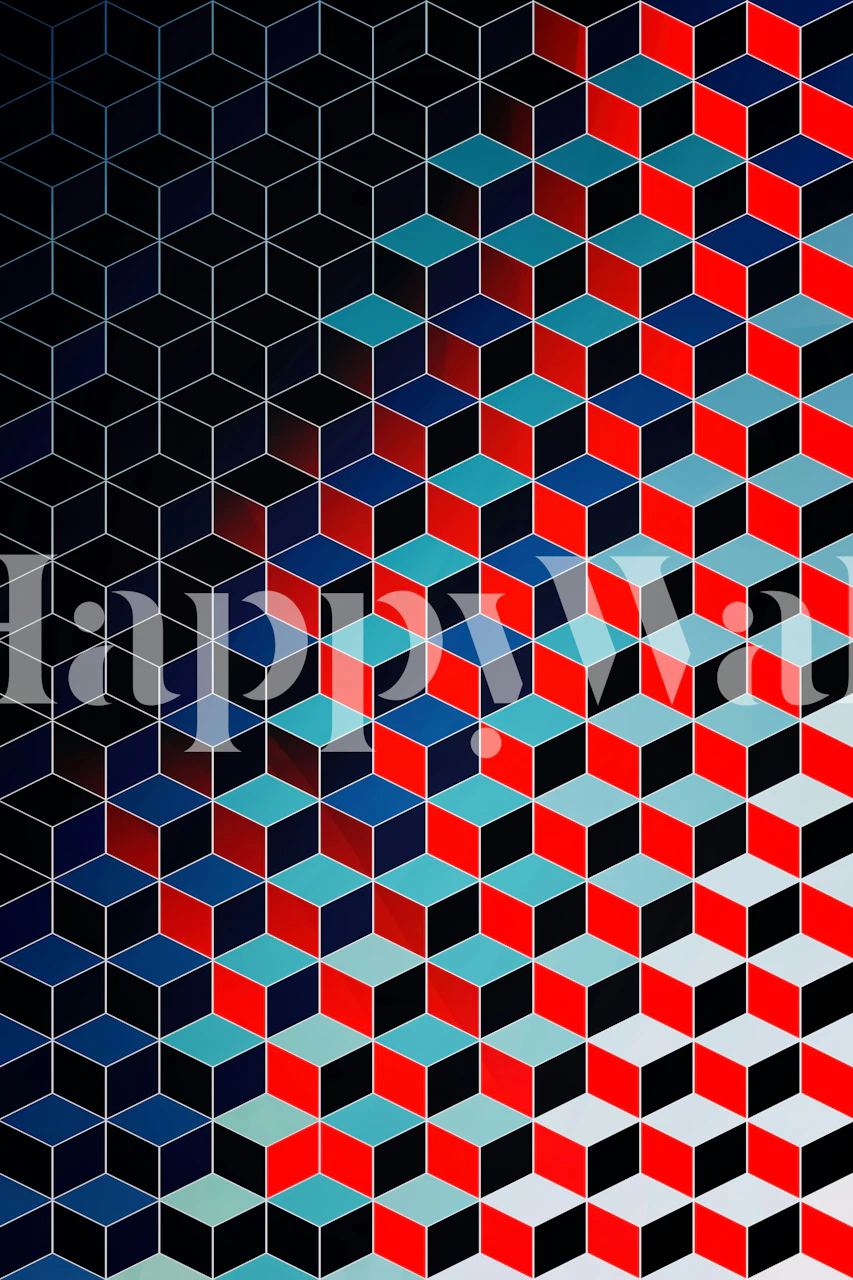 Cubic VI wallpaper in a modern room