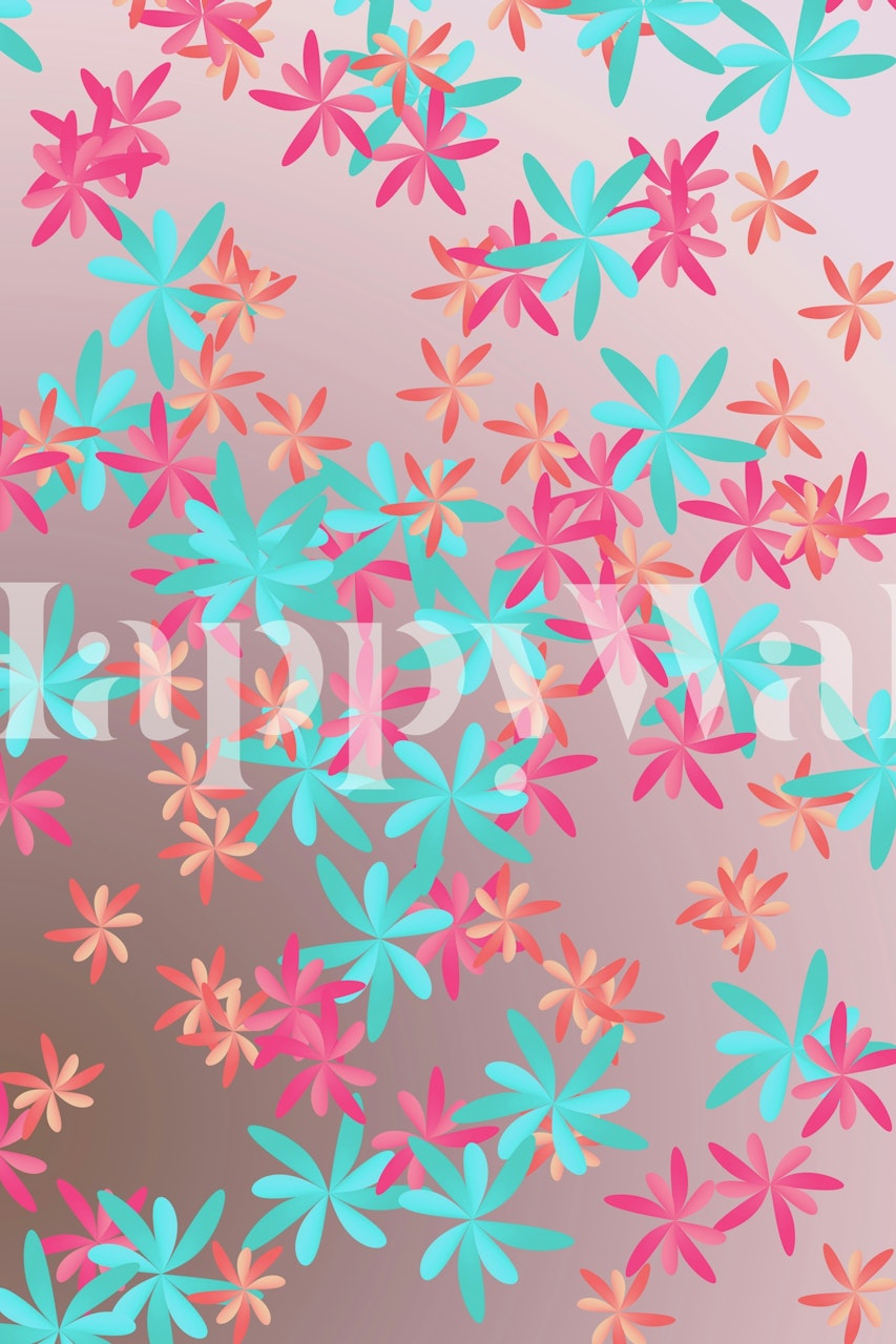 Floral wallpaper design in a room