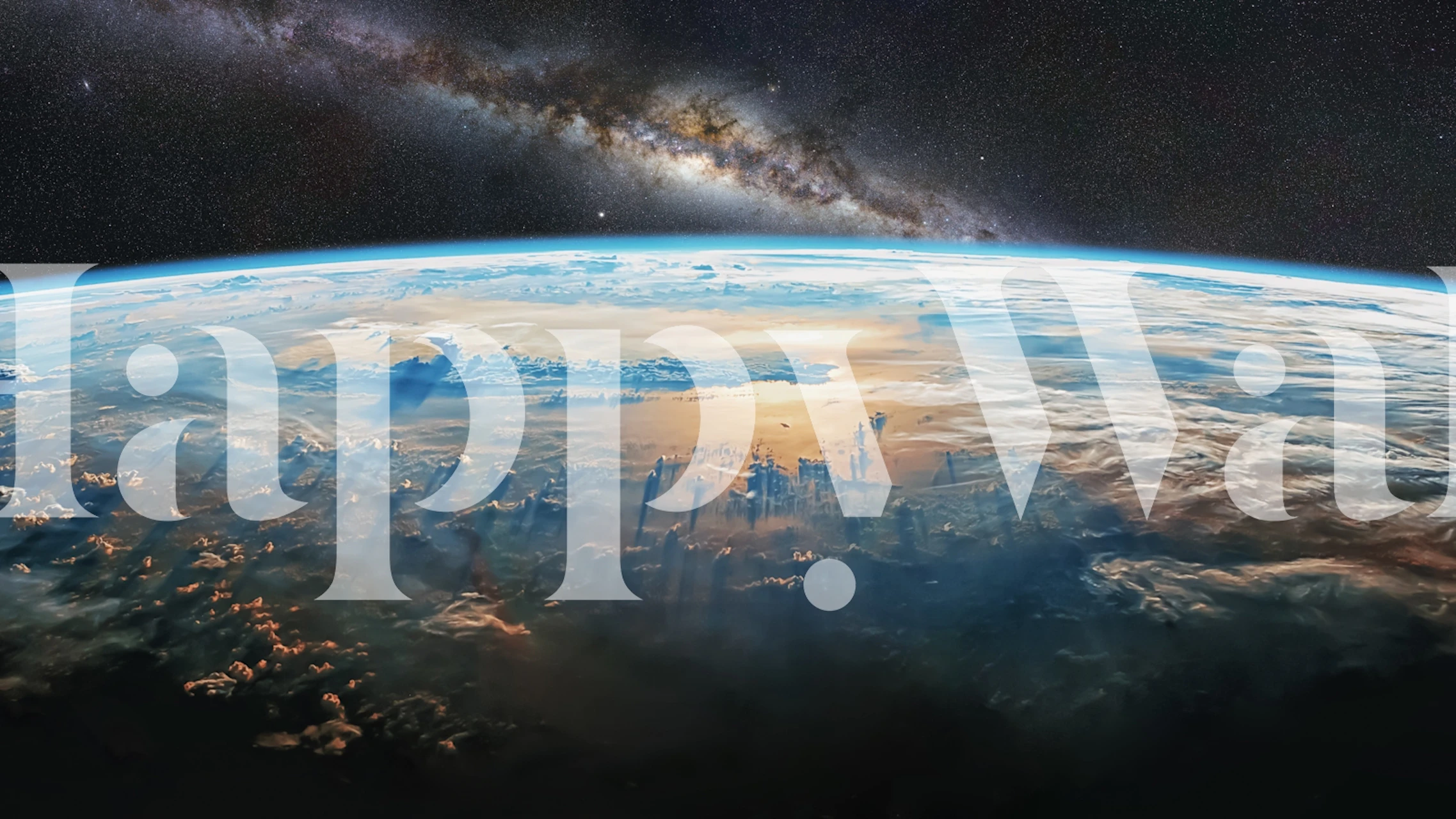 Earth viewed from space with blue ocean and cloudy atmosphere wallpaper