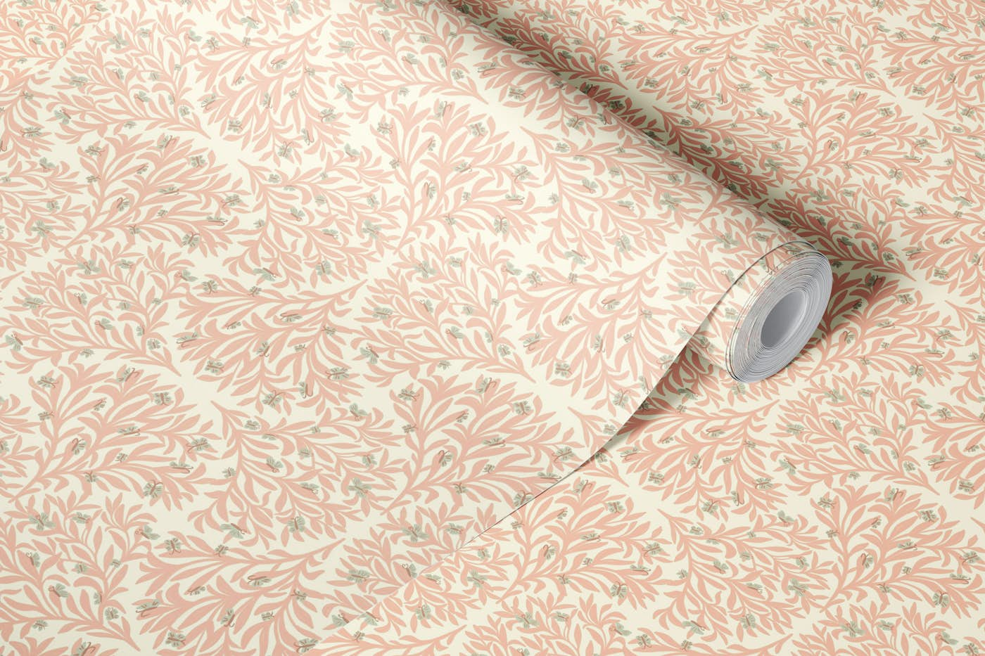 Neutral Beige Art deco Foliage wallpaper roll