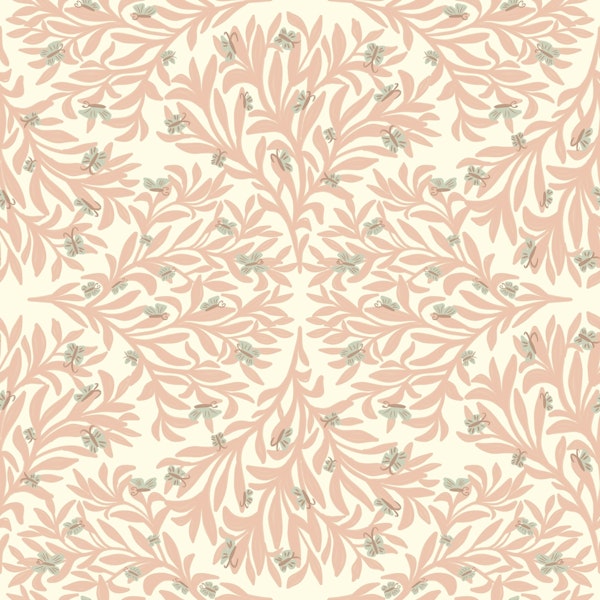 Neutral Beige Art deco Foliage