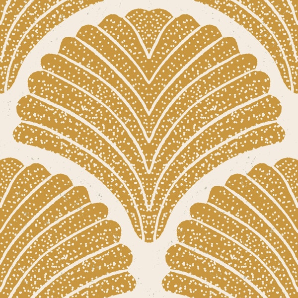 Coastal seashells scallops in brown cinnamon