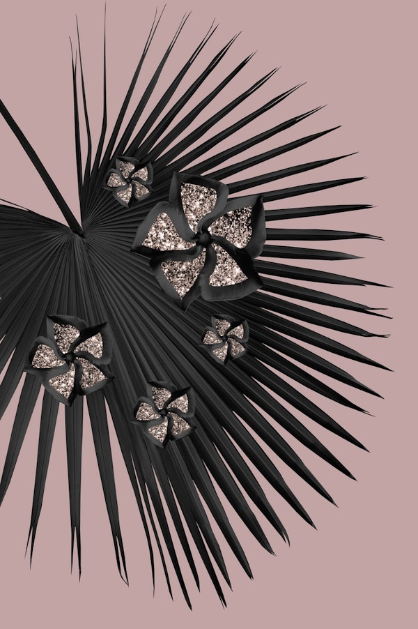 Fan Palm Floral Glitter 3