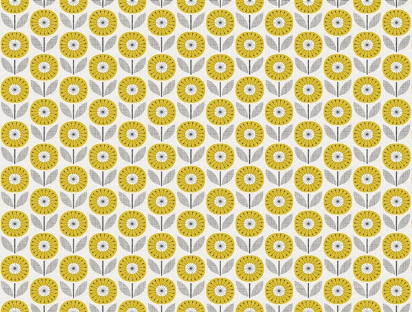 sunny winter blooms-mid century modern