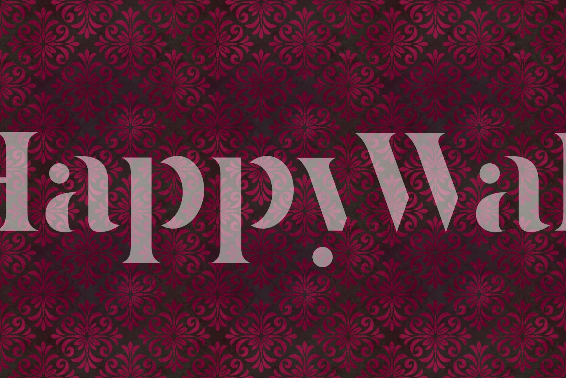 Classic tile ornament pattern in burgundy wallpaper