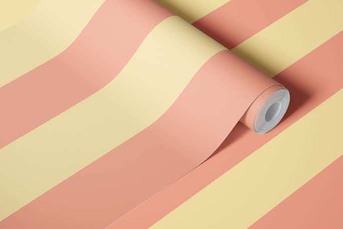 Bold vertical stripes rose quartz vanillawallpaper roll