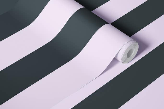 Bold vertical stripes soft black lavenderwallpaper roll