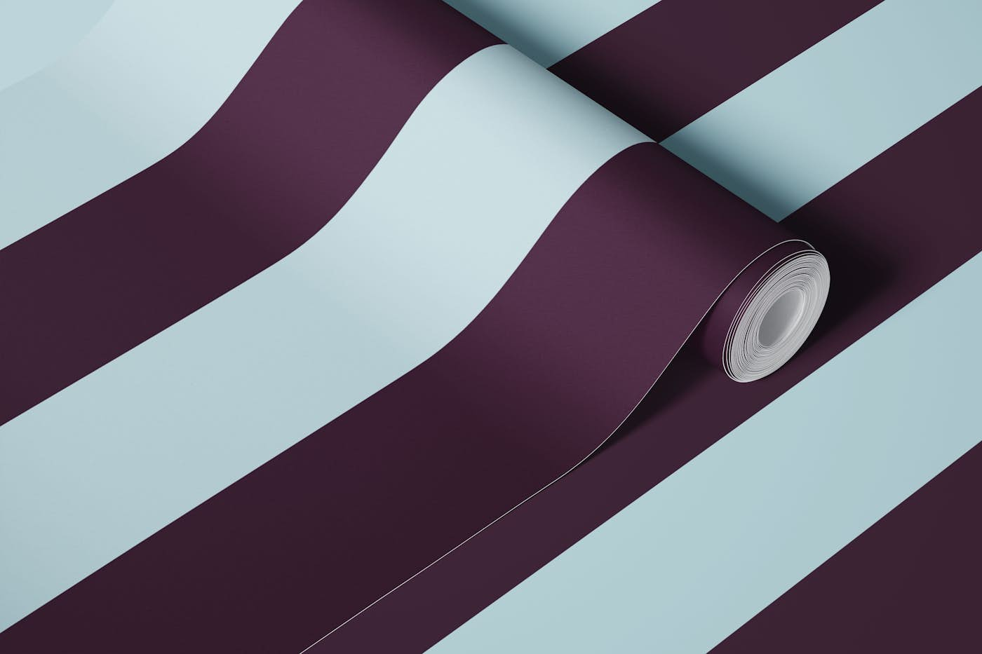 Bold vertical stripes wine red galactic blue wallpaper roll