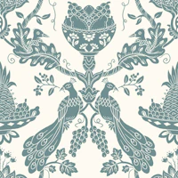 Peacock damask with fruit bowls tapete