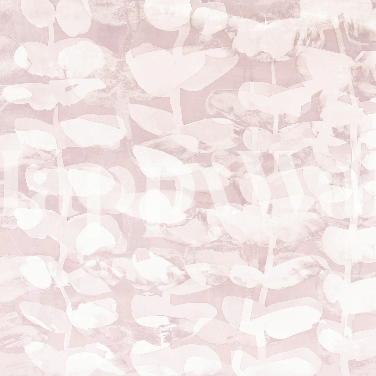 Soft pink floral rose wallpaper with botanical prints