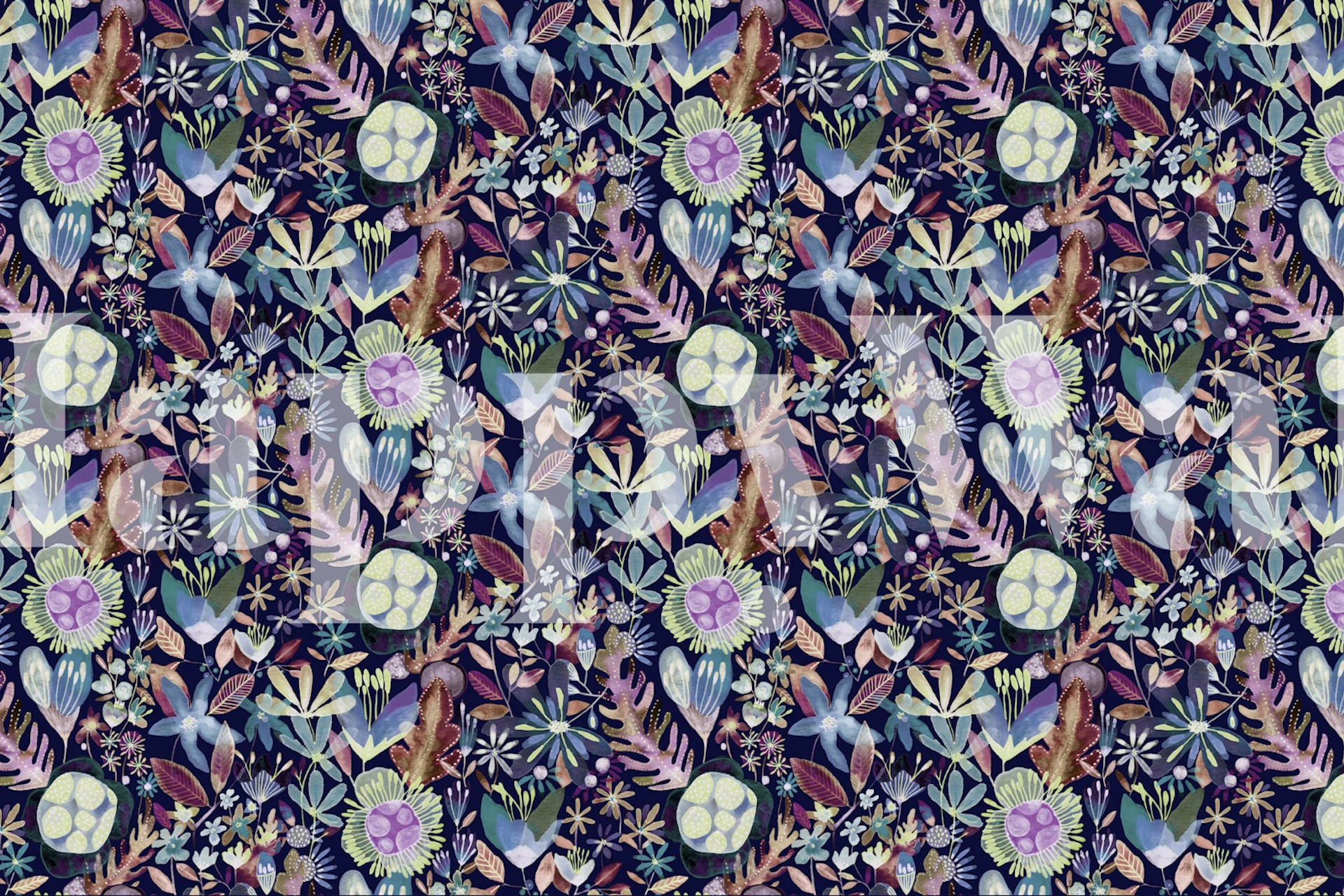 Papel pintado Glowing flowers en una habitación elegante