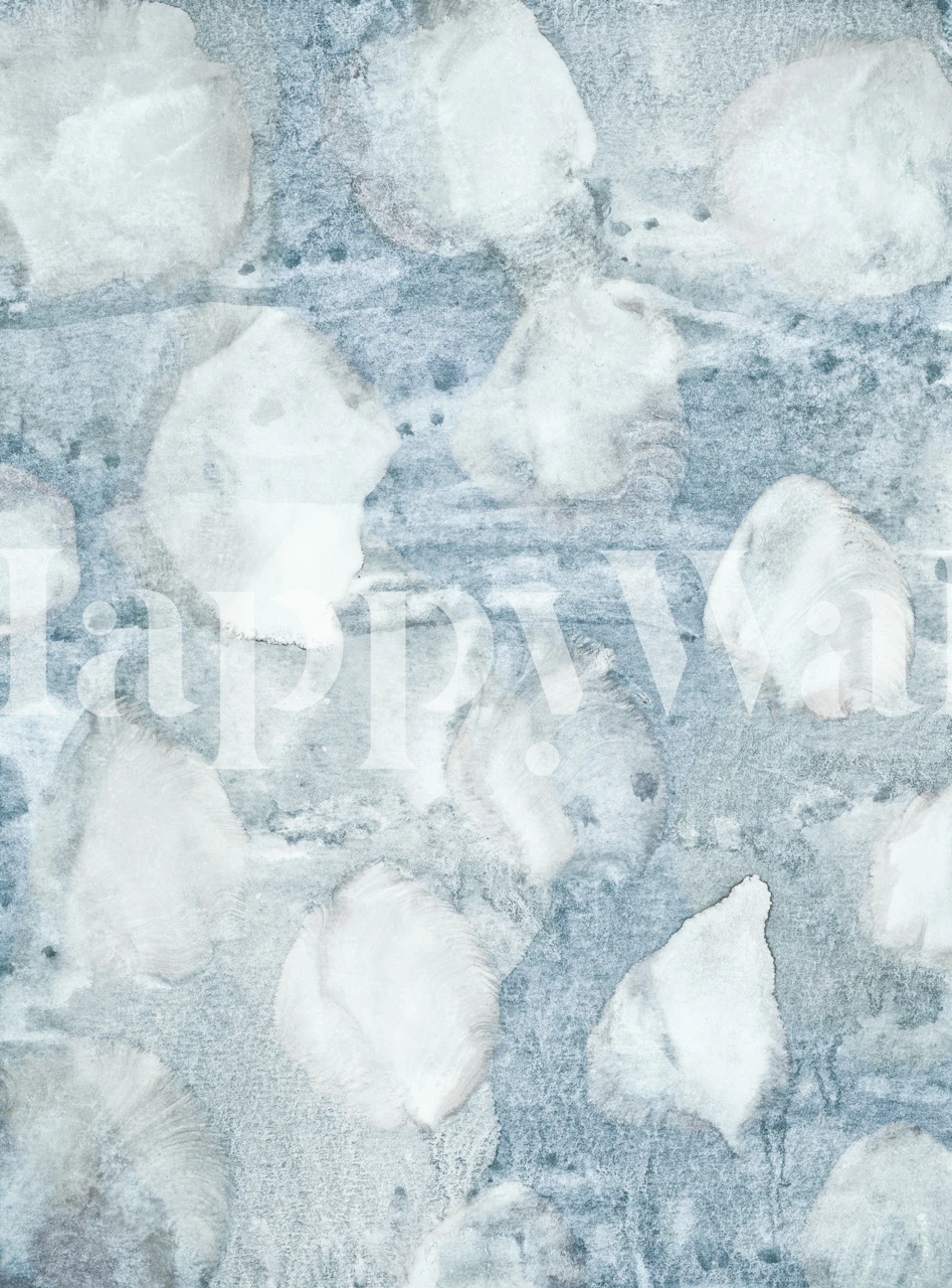 Watercolor texture bluish greys wallpaper in a room