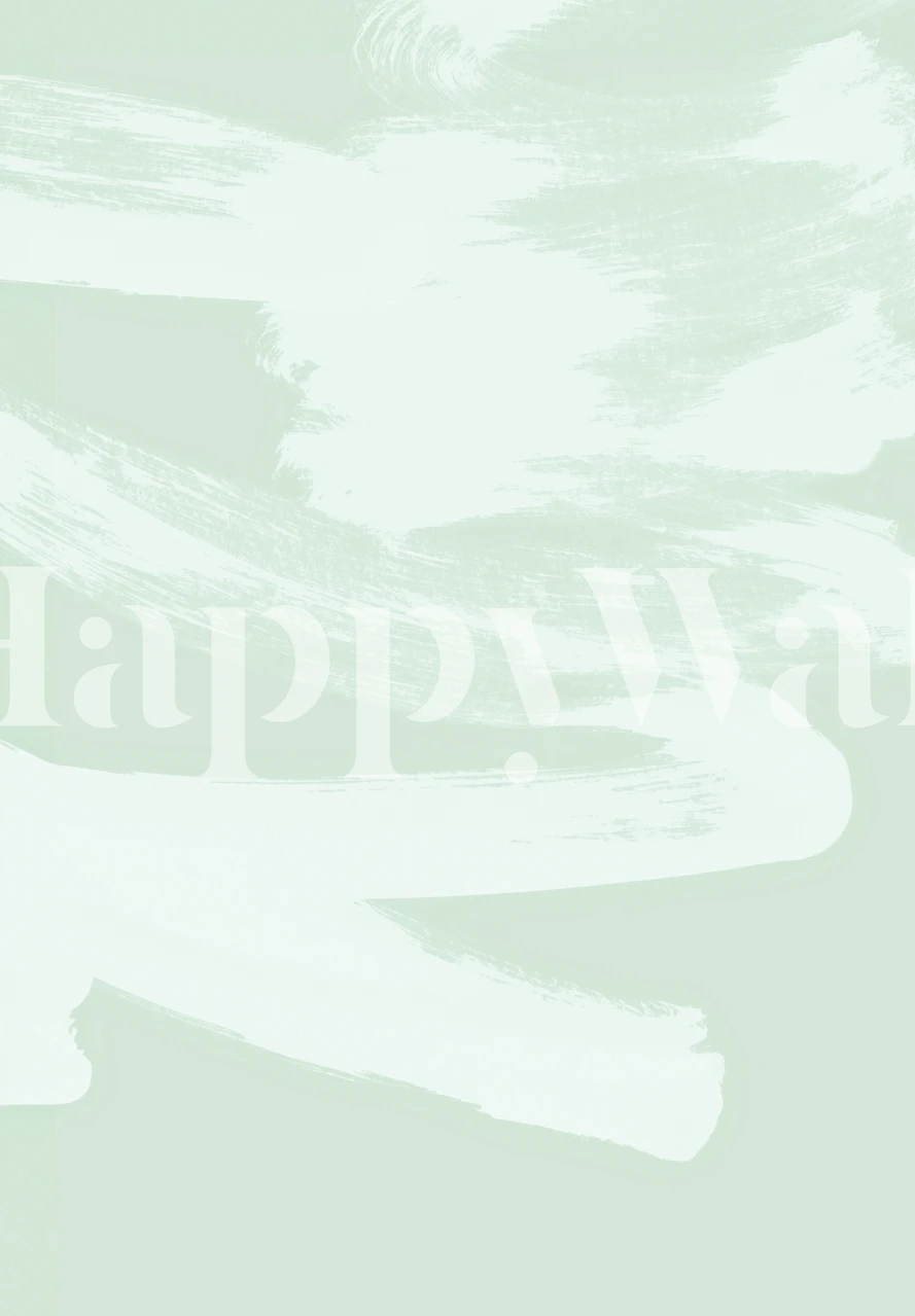 Pale green brushstroke wallpaper in a room