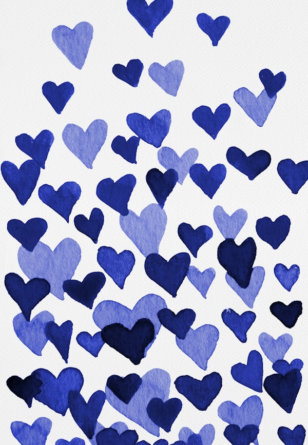 Valentines day hearts blue