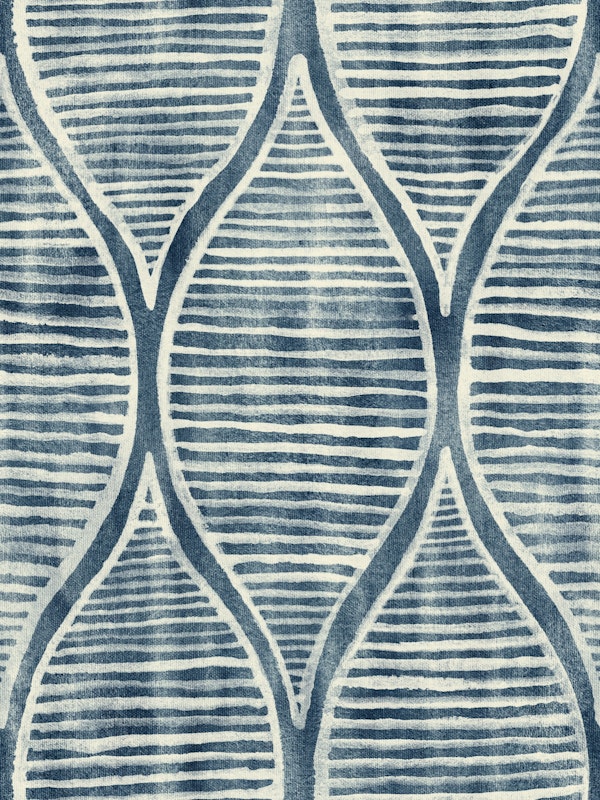 Gouache Linework Ogees in Textured Blue Grey