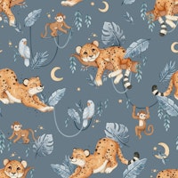 Dreamy Jungle - blue carta da parati