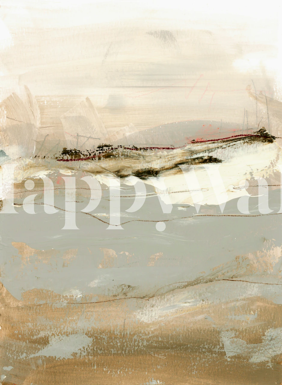 Wander abstract landscape papel de parede em um quarto