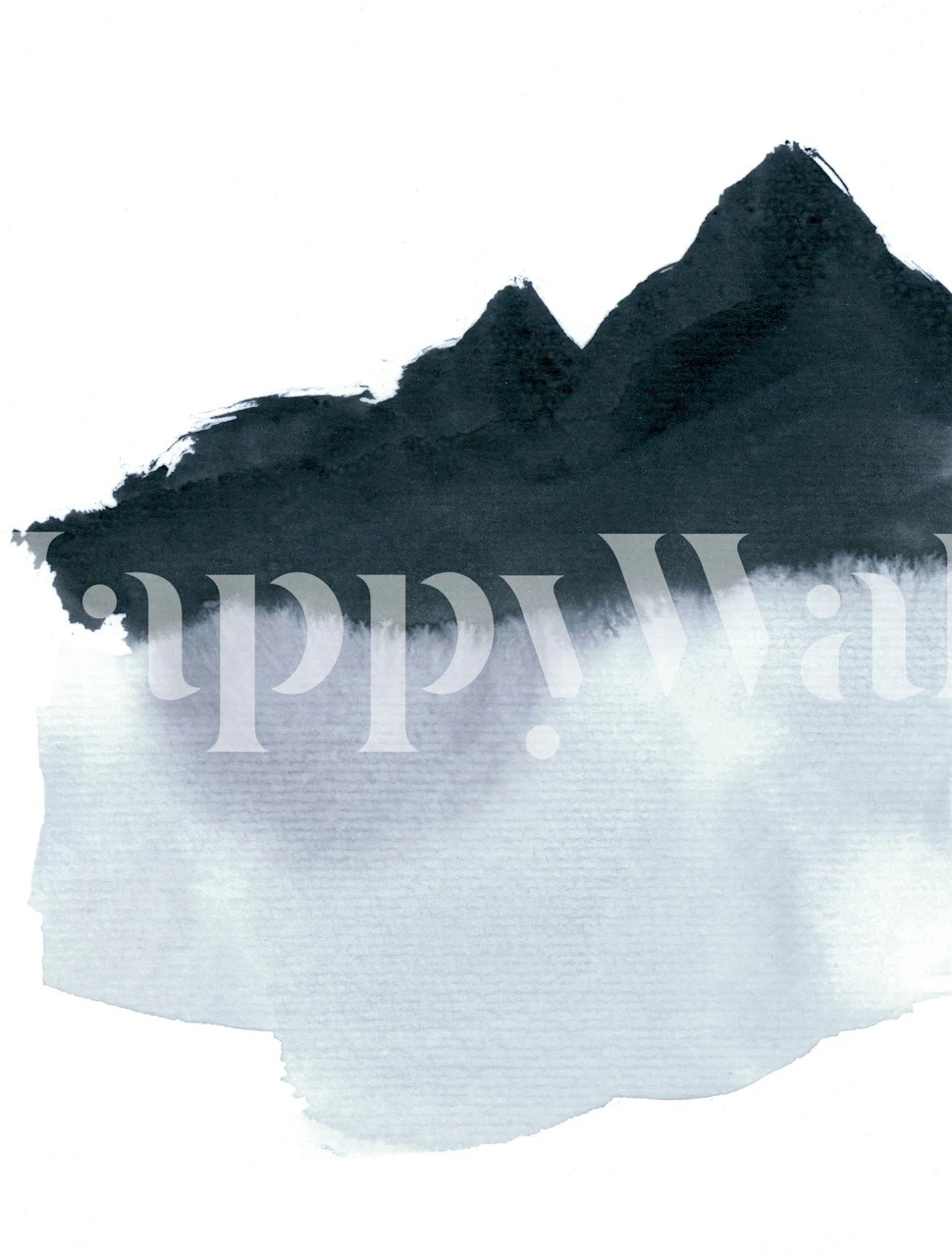 Mountainscape minimal behang in een kamer