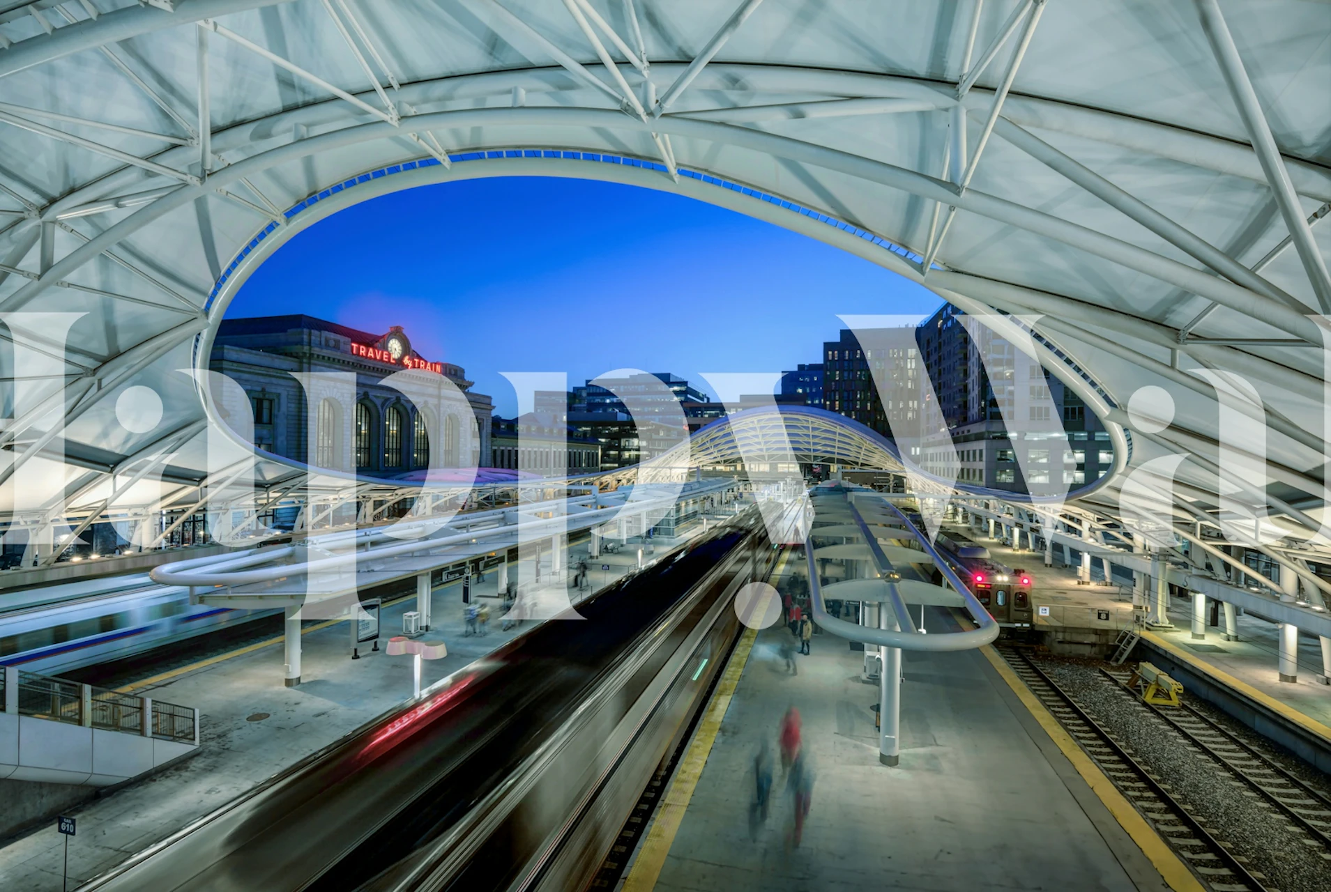 Wallpaper featuring a railway station scene