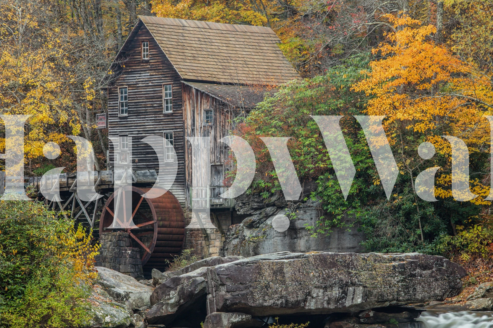Tapeta Glade Creek Grist Mill w salonie