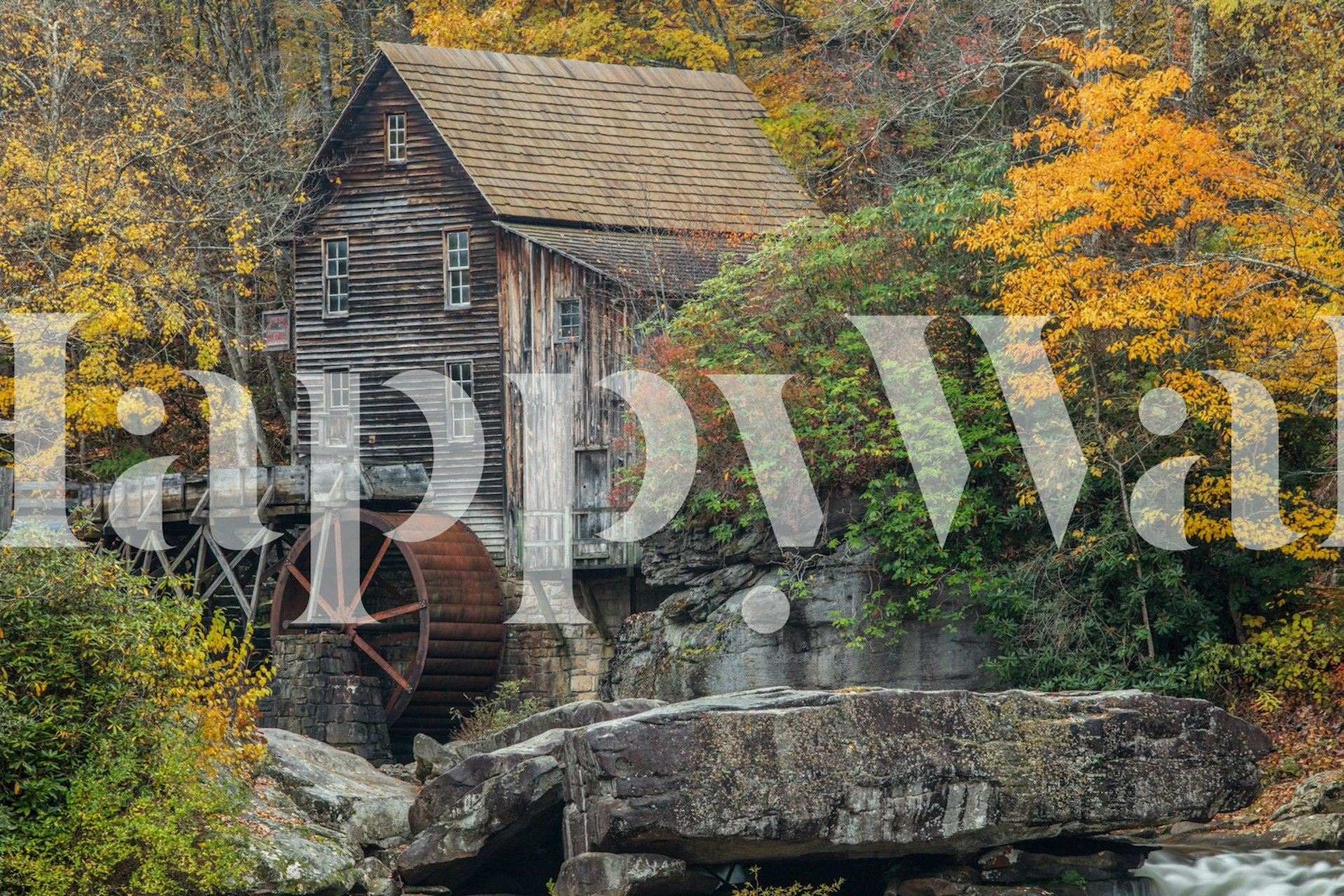 Carta da parati Glade Creek Grist Mill in un soggiorno