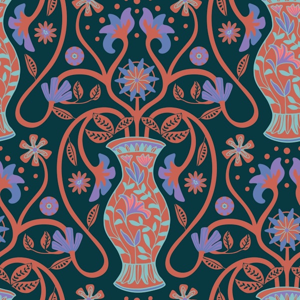Hellena Mediterranean Greek Floral Terracotta