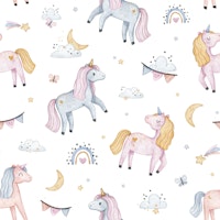 Enchanted Unicorns - white behang