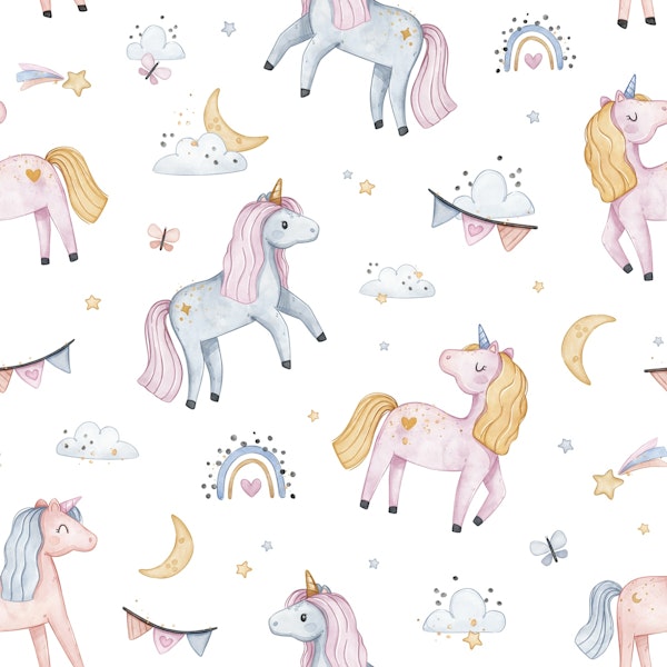 Enchanted Unicorns - white