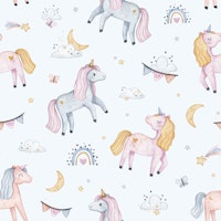 Enchanted Unicorns - blue behang