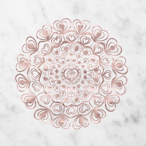 Heart Mandala on Marble 1
