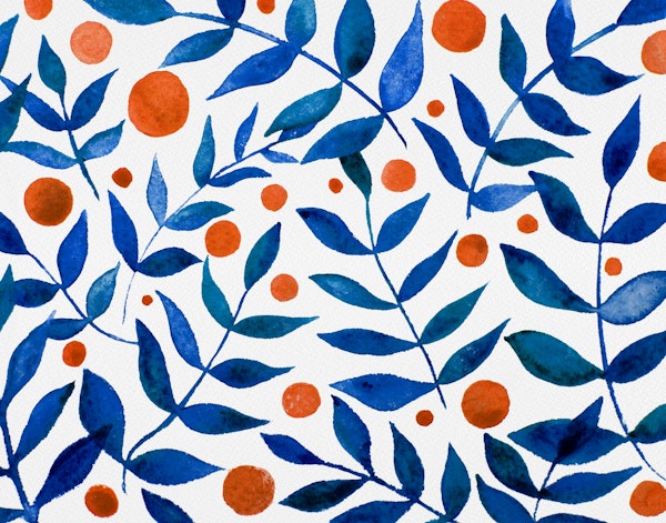 Blue and orange branches and berries
