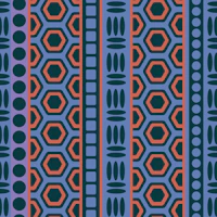 Byzantium Mediterranean Geometric Brown Blue wallpaper