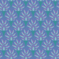 Acanthus Classical Botanical Leaf Blue Teal tapete