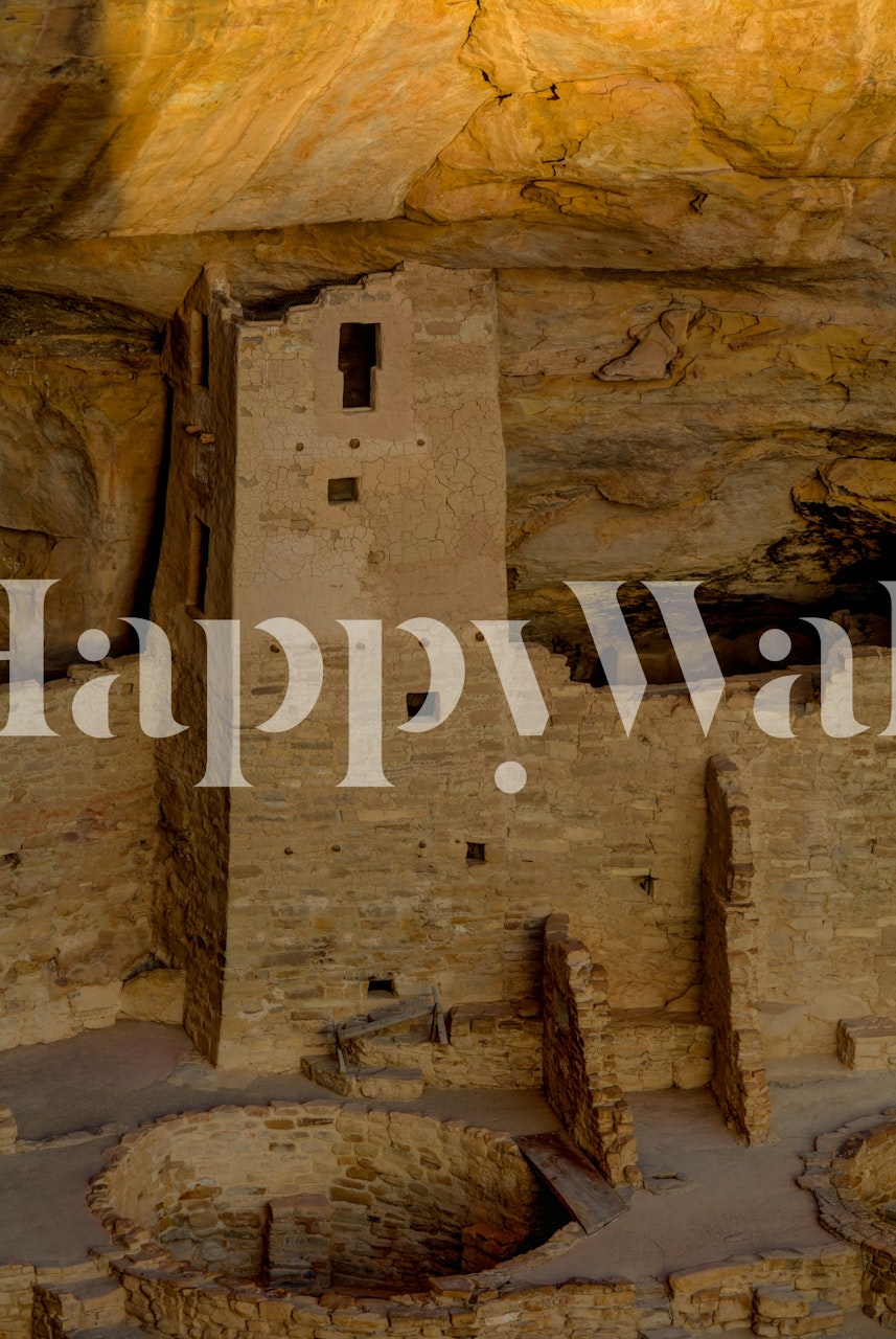 Mesa Verde Cliff Tower wallpaper in room