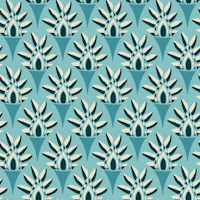 Acanthus Classical Botanical Leaf Aqua Teal tapete
