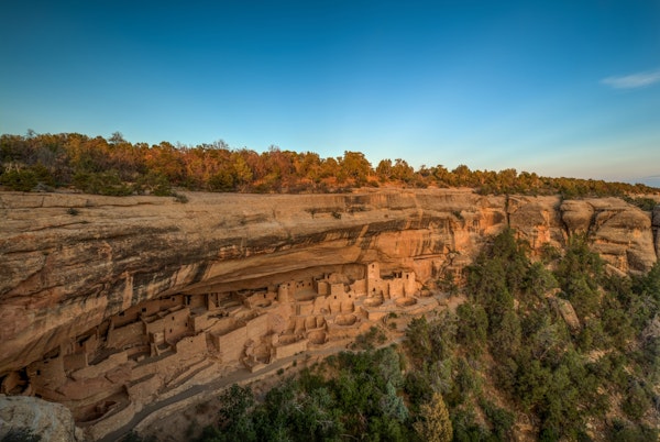 Sunset Glow Over Mesa Verde Cliff Palace