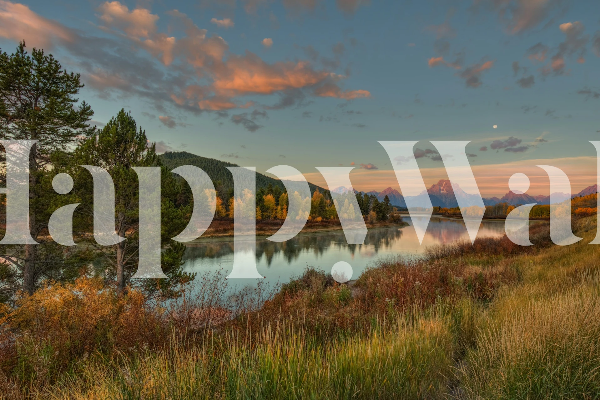 Wallpaper featuring autumn sunrise over Mount Moran