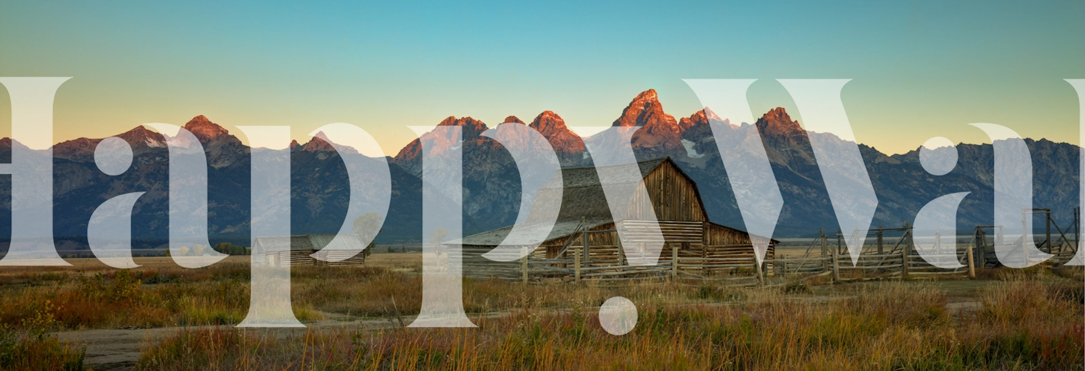 Sunrise over John Moulton Barn wallpaper in een kamer