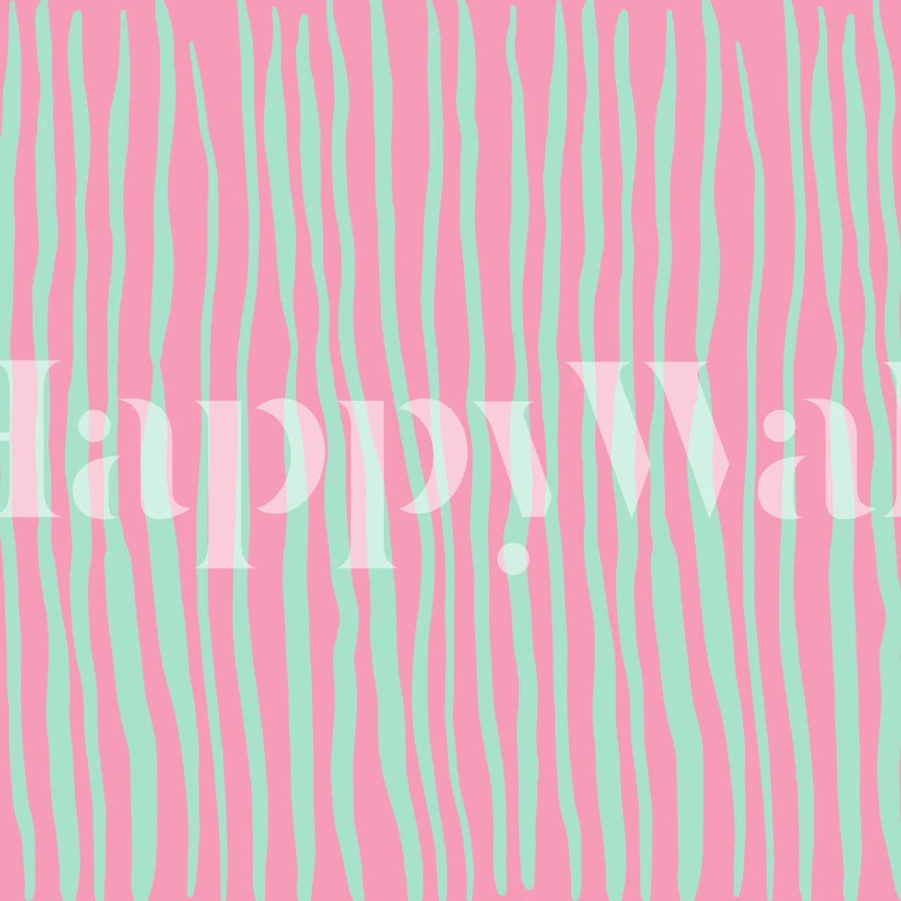 Pastel aqua and pink striped wallpaper design