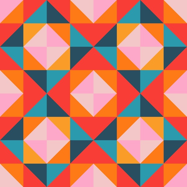 GEOMETRIC SQUARE TILES Grid - Retro Desert