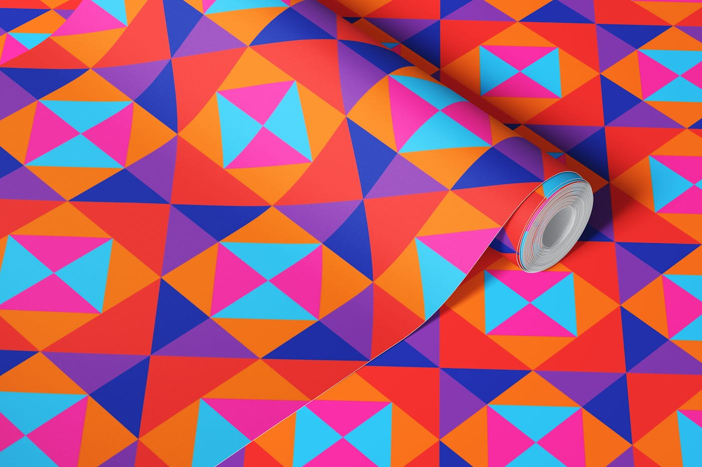 GEOMETRIC SQUARE TILES Grid - Disco Revival wallpaper roll