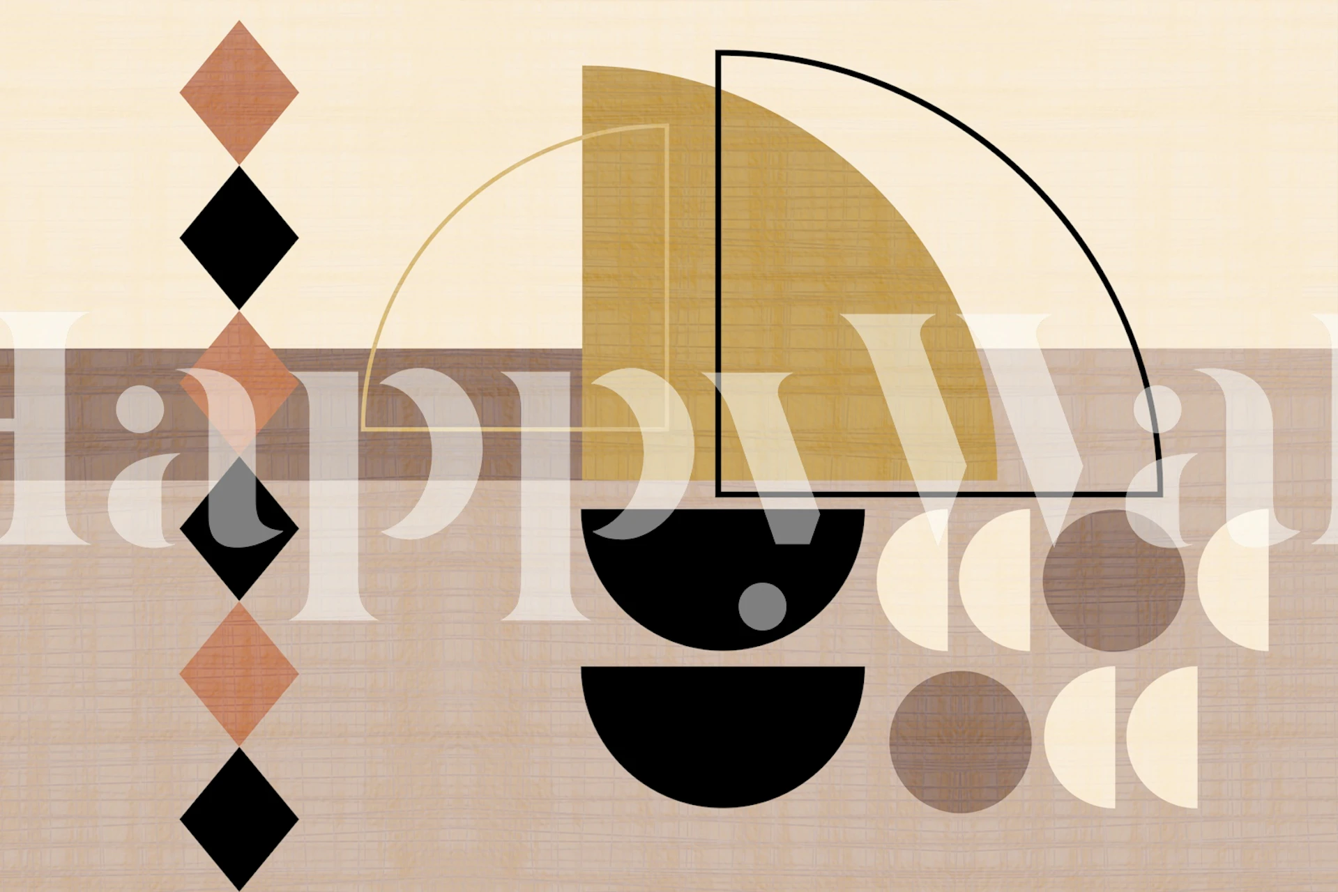 African Bauhaus tapeta u stylish sobi