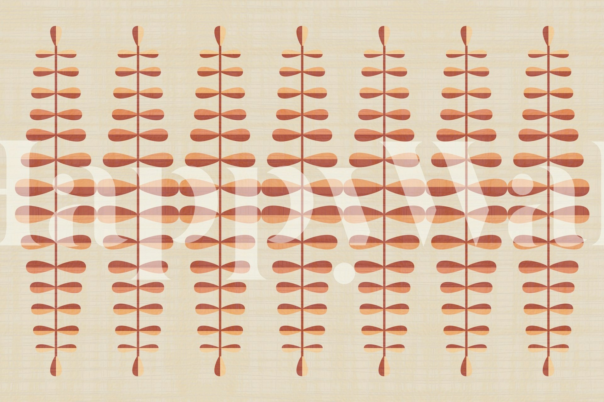 Organic Bauhaus Leaves wallpaper in a room