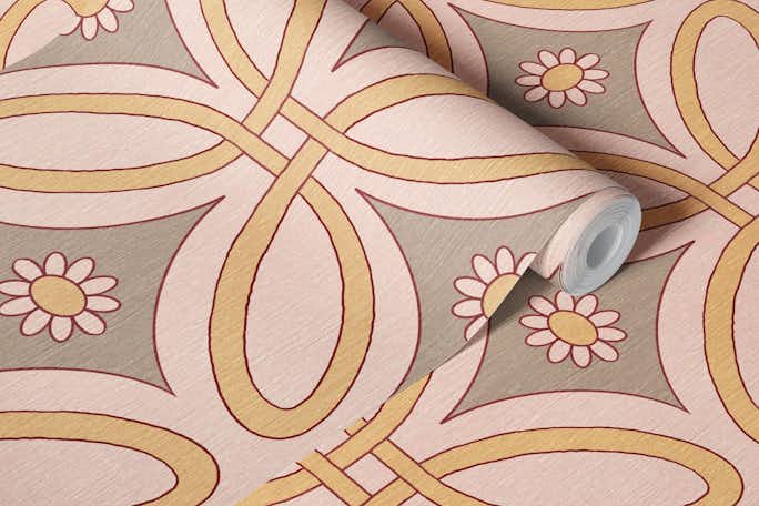 Celtic knot with floralswallpaper roll