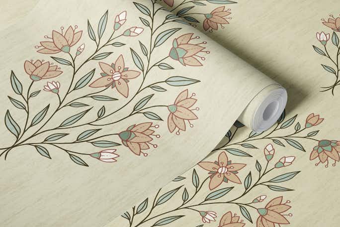 Delicate Mughal Flowerswallpaper roll