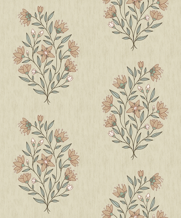 Delicate Floral Wallpaper in Soft Pastels
